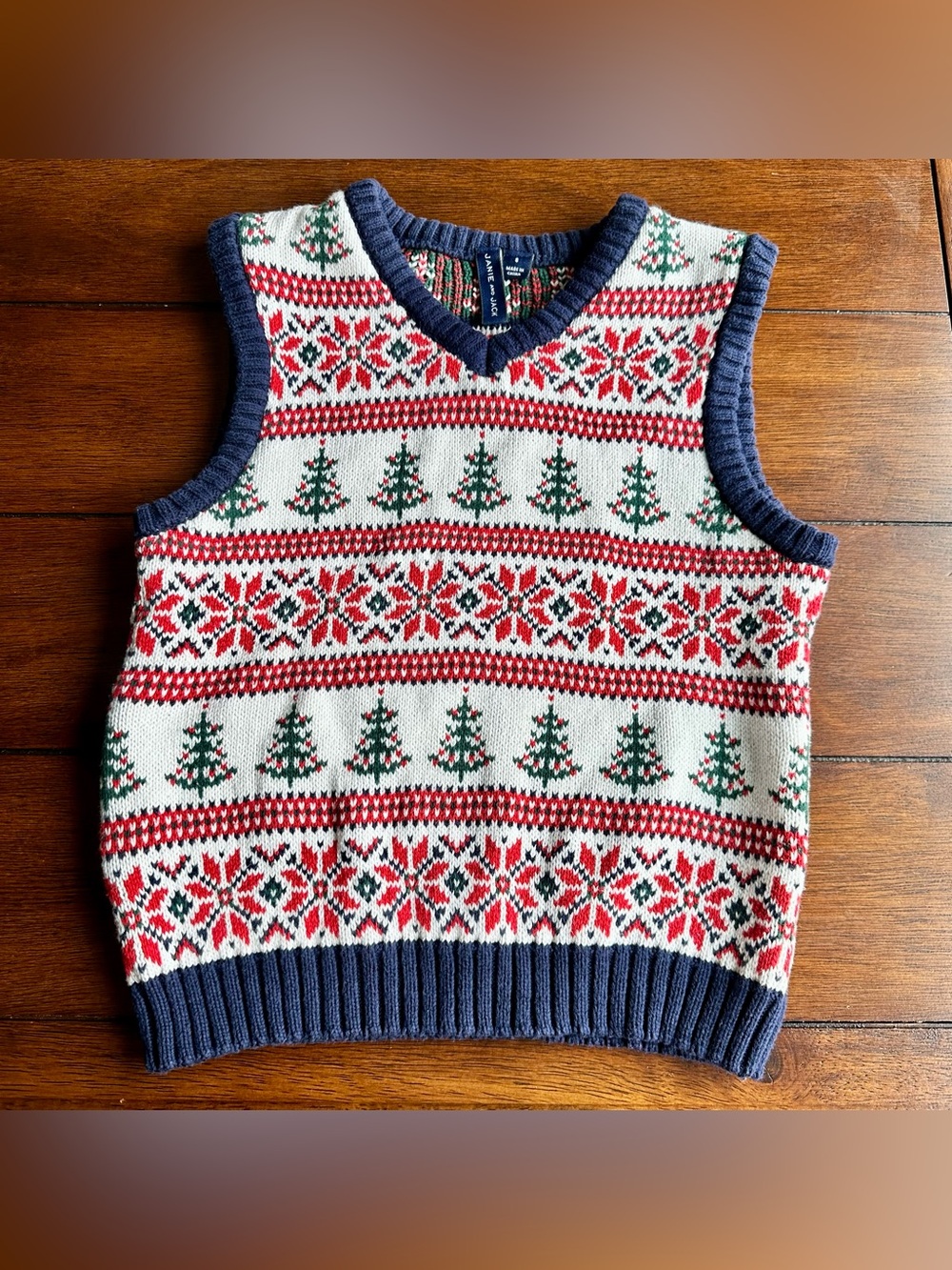 Janie and Jack Christmas/Holiday Fair Isle Sweater Vest | Size 6